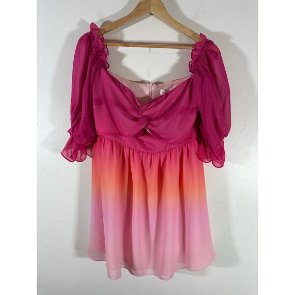 LOVERS & FRIENDS Camila Mini Dress in Sunrise Womans Large Folklore Fairy - Picture 3 of 13
